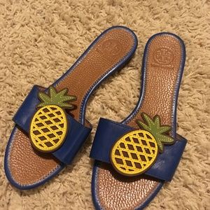 Tory Burch Flat Pineapple Sandals